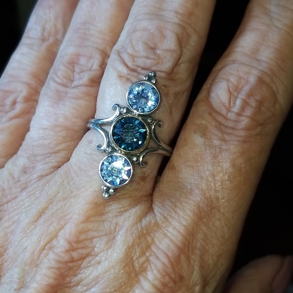 14k STERLING TOPAZ RING - Picture 2 of 5